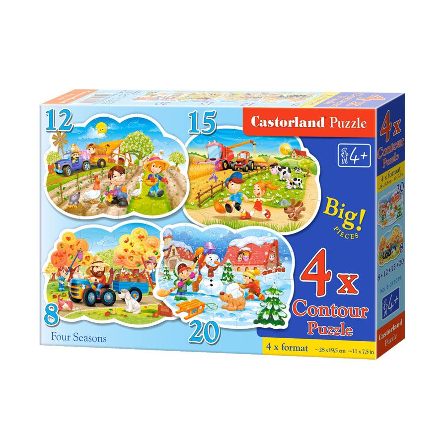 Castorland, Четирите сезона, пъзел с 8, 12, 15 и 20 чаcти