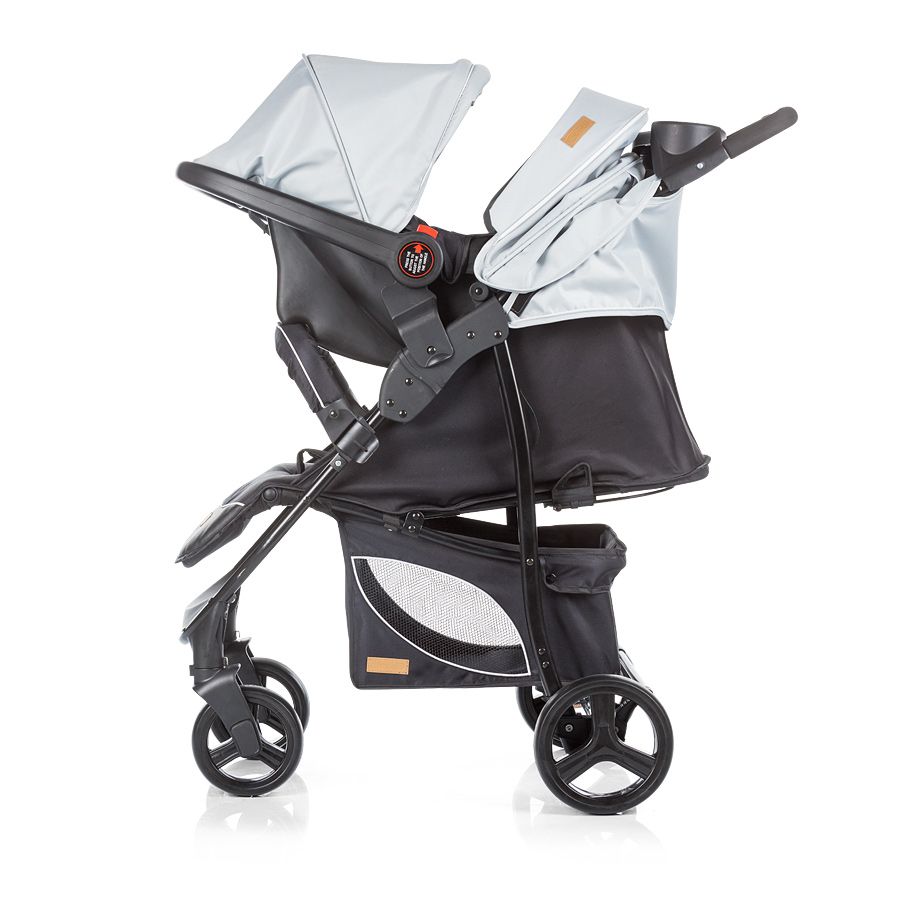 Детска количка със столче Пасо, сива,