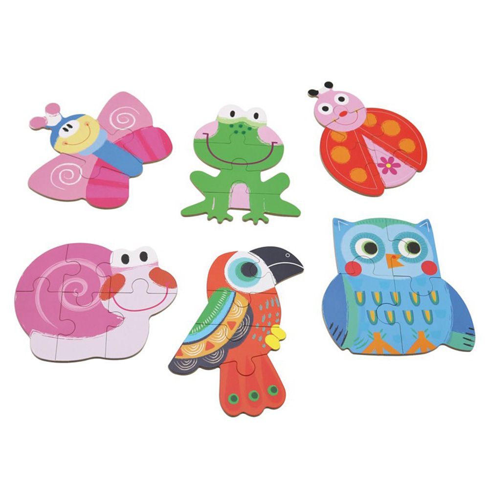 Животни - пъзели за най-малките, 6 броя в кутия