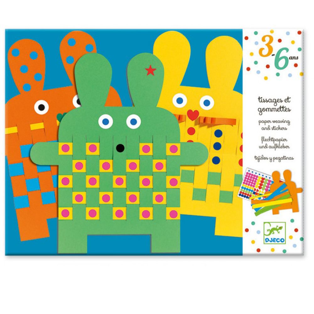 Djeco, Комплект със стикери, Направи си зайче