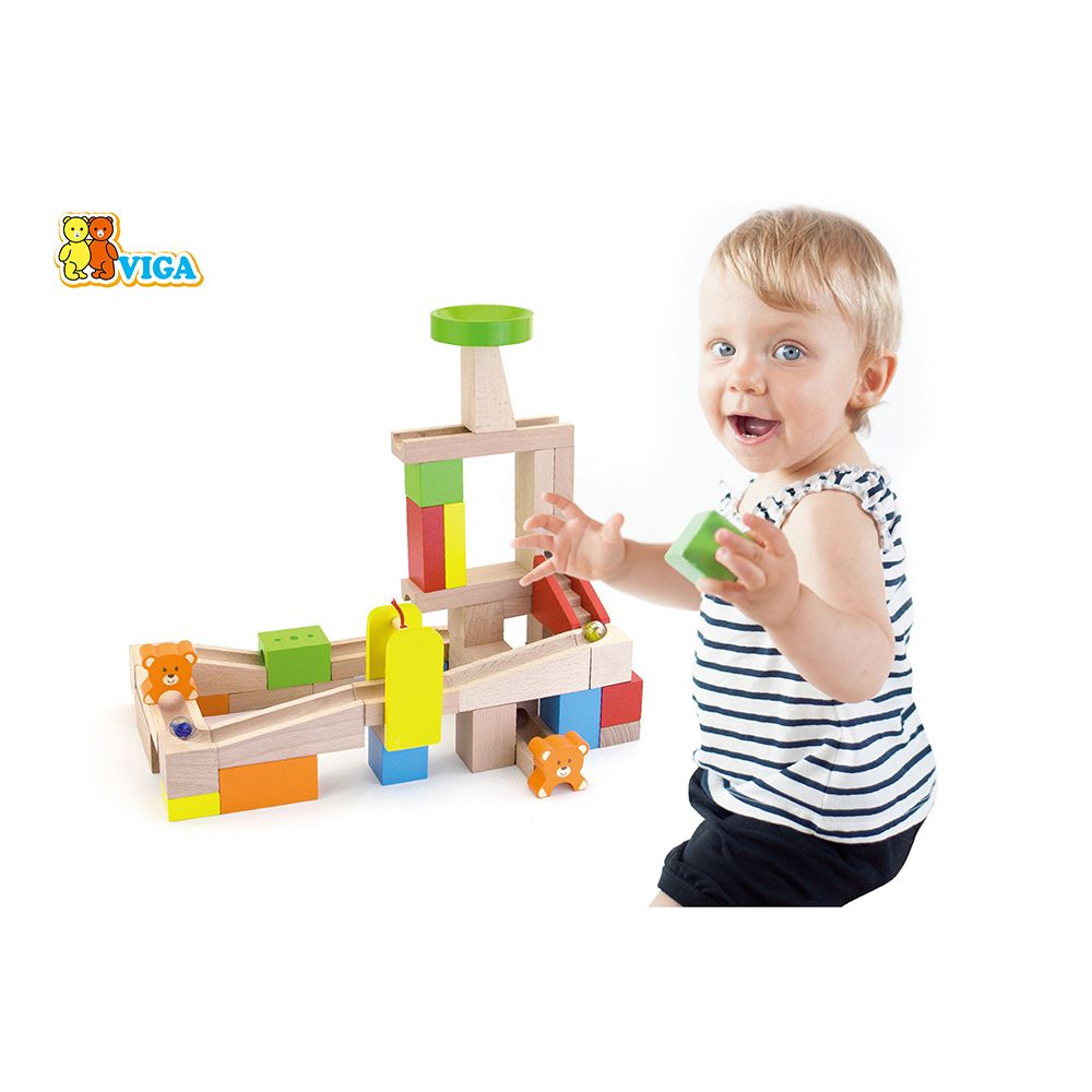 Дървена писта с топчета, Мечета, 49 части