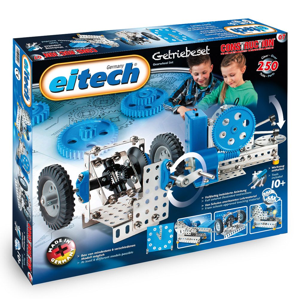 Eitech, Метален конструктор, Устройства със зъбни колела - 6 модела, 250 части