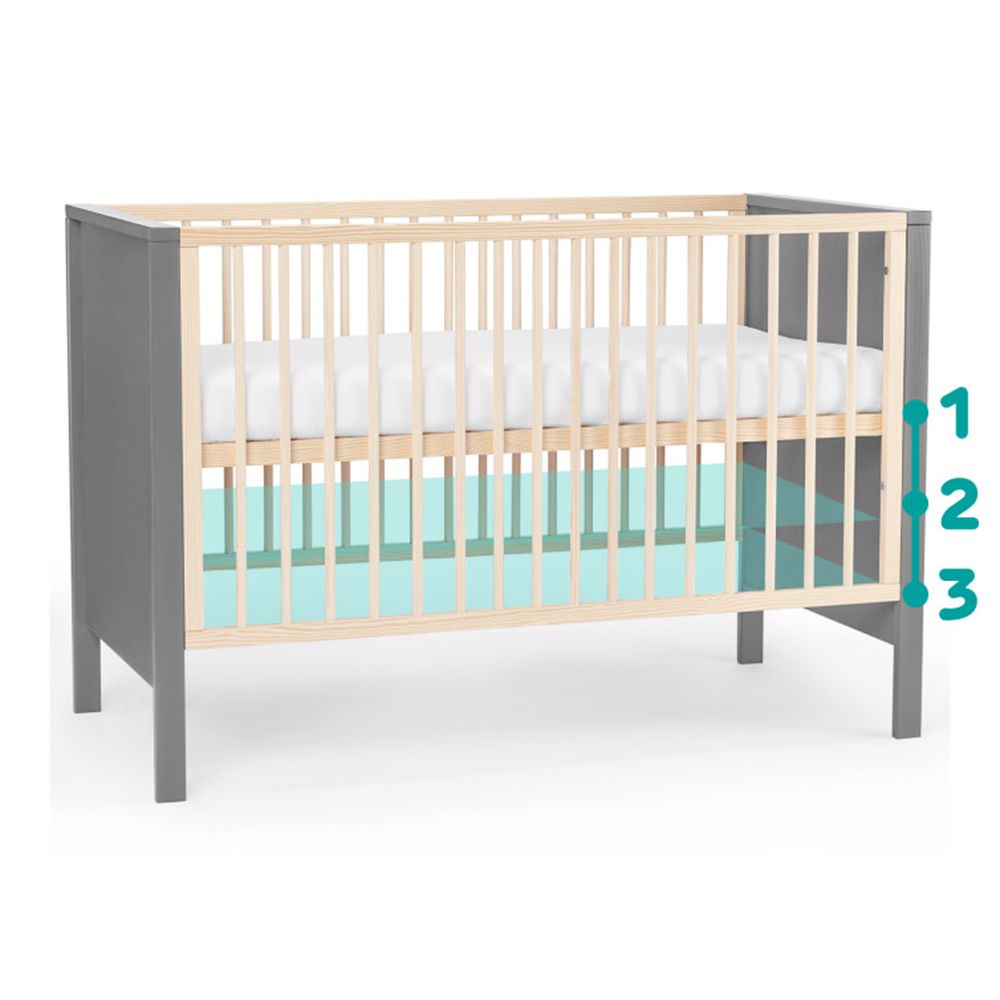 Дървена бебешка кошара MIA, 2 в 1