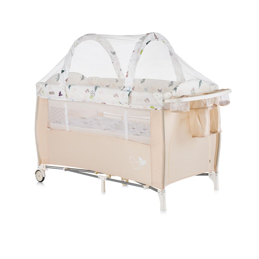 Детска кошара за спане и игра Бела, , бежова