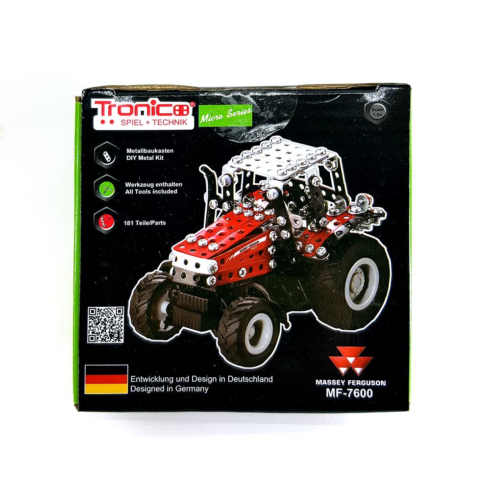 Micro Series, Метален конструктор Трактор Massey Ferguson 7600, 181 части, Tronico