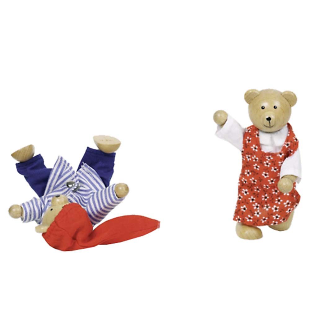 Комплект дървени мечета за преобличане