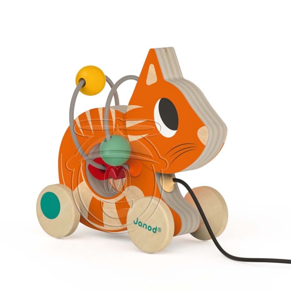 Janod, Лабиринт с мъниста за дърпане, Коте