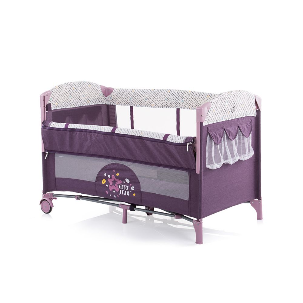 Детска кошара за спане и игра, с падаща страница, Мерида аметист