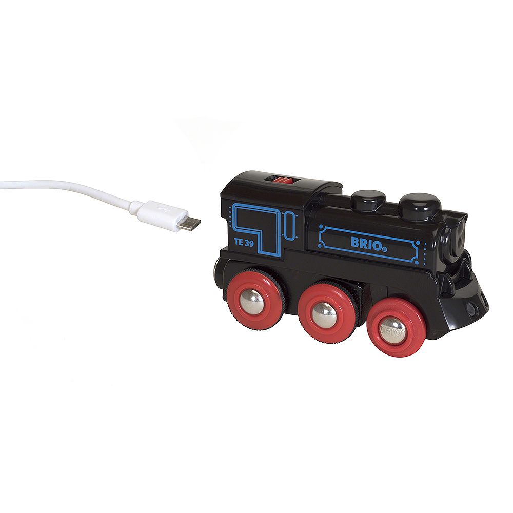 Ретро локомотив, черен с MINI USB CABEL RECHARGE