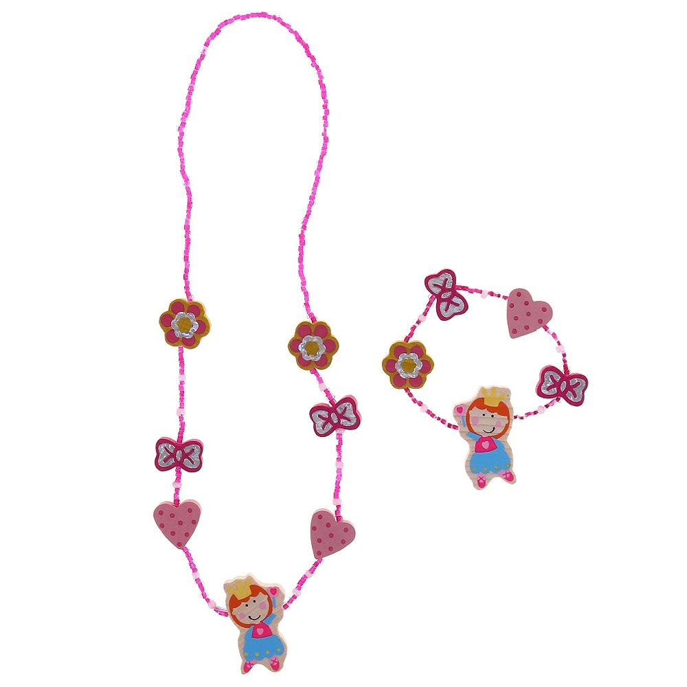 Woodyland, Комплект гривна с колие, Сърца и панделки