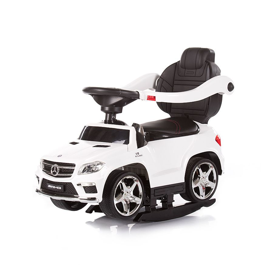 Количка за яздене с дръжка, Mercedes Benz GL63 AMG, бяла