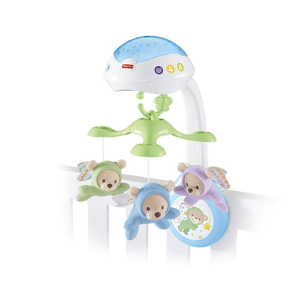 Fisher Price, Музикална въртележка, с прожектор, 3 в 1, Пеперуди