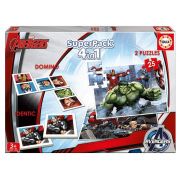 Комплект 4 в 1, игри и пъзели, Отмъстителите