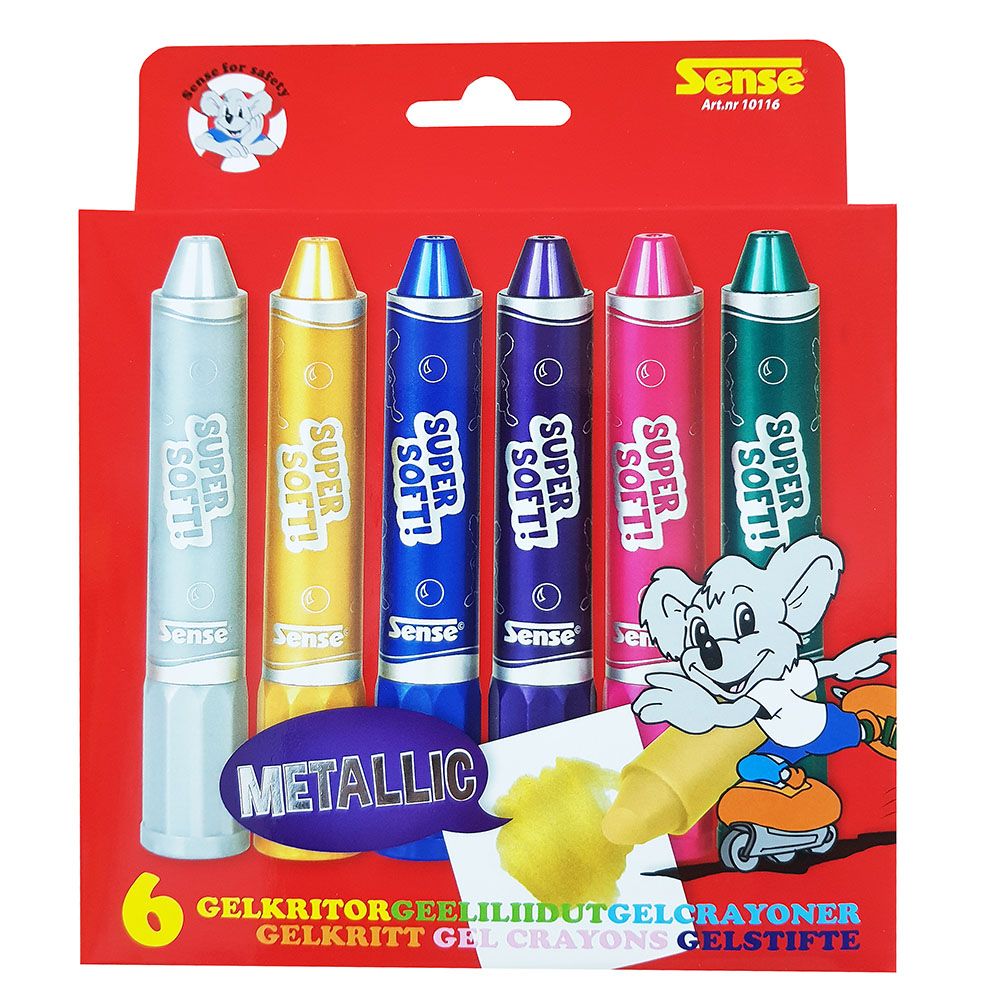 Sense, Гел пастели, металик, 6 бр.
