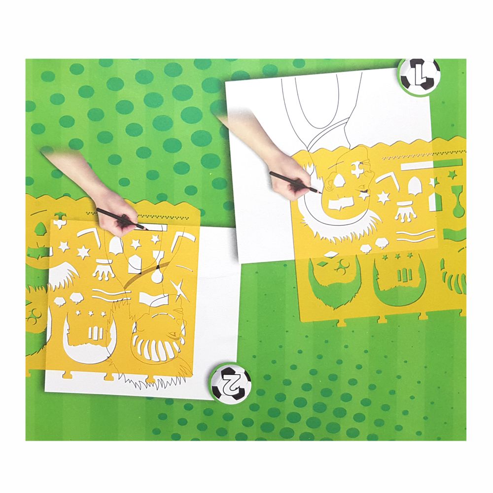 Книжка за рисуване със стикери и шаблони, Футболисти