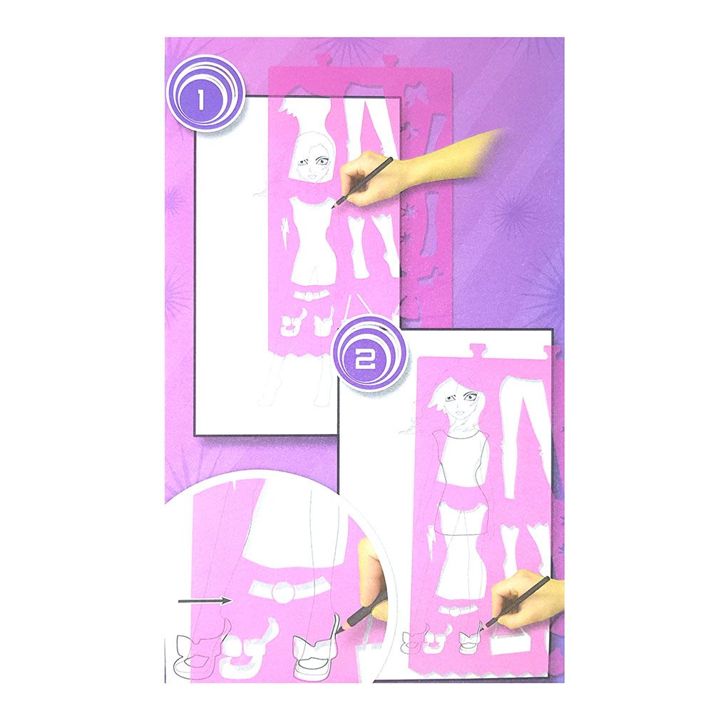 Книжка за рисуване със стикери и шаблони, Диско момичета