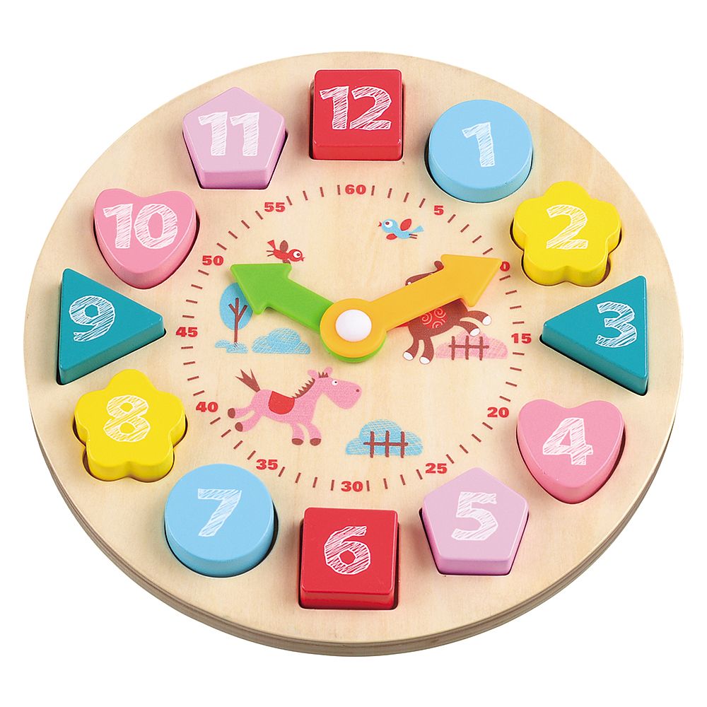 Lelin Toys, Дървен часовник-пъзел за обучение
