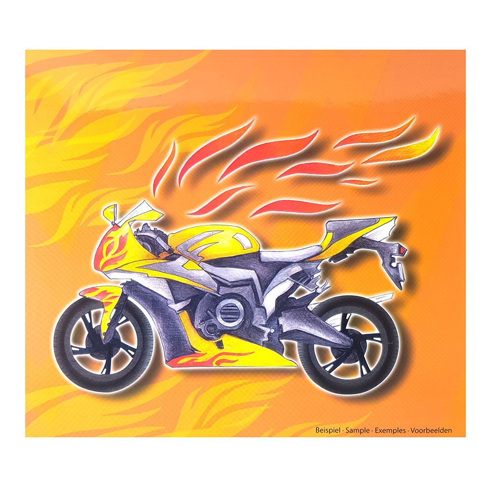 Книжка за рисуване със стикери и шаблони, Мотори