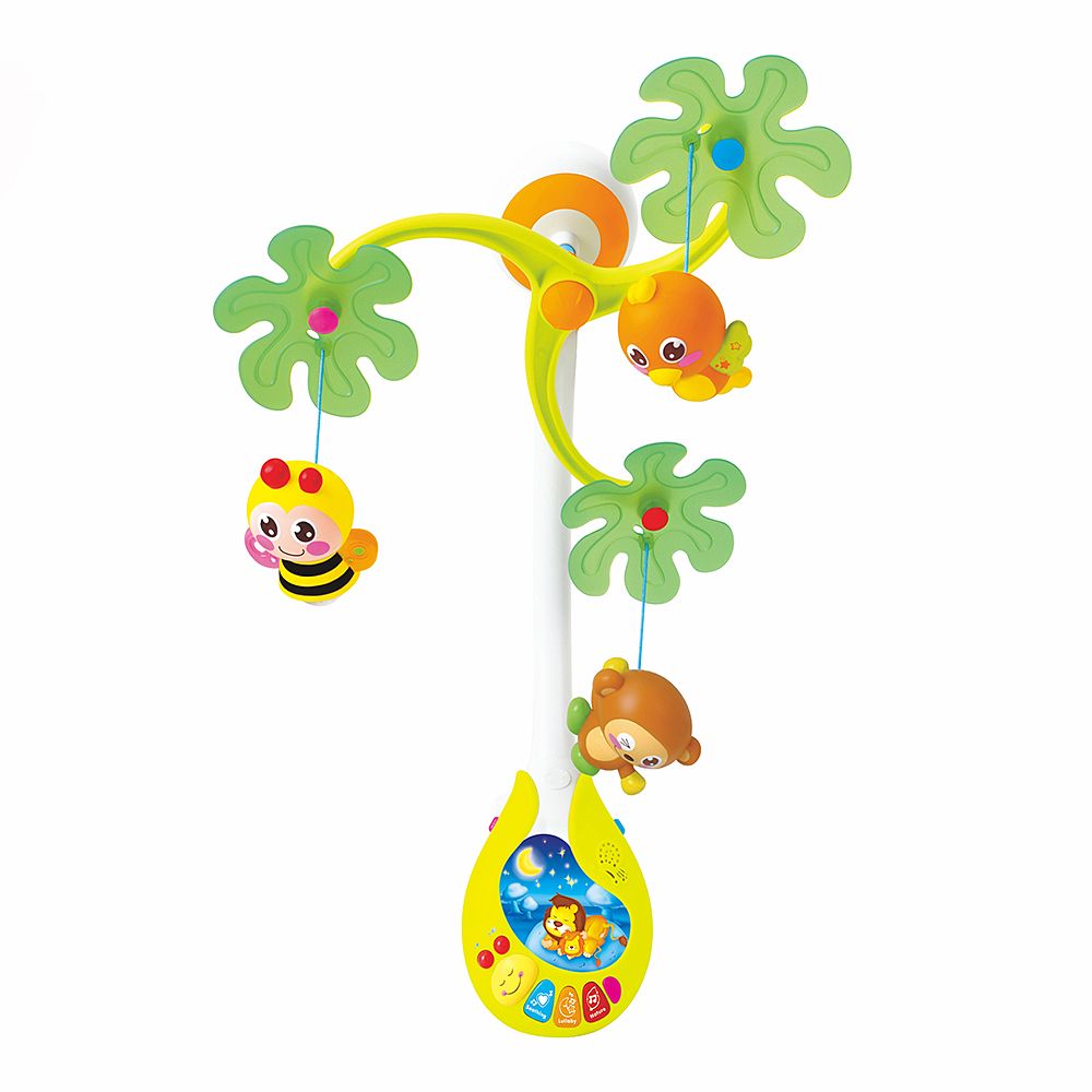 HOLA, Бебешка музикална въртележка и лампа, 2 в 1, Джунгла