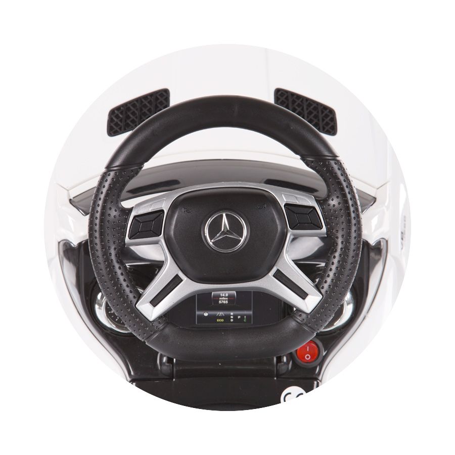 Количка за яздене с дръжка, Mercedes Benz GL63 AMG, бяла