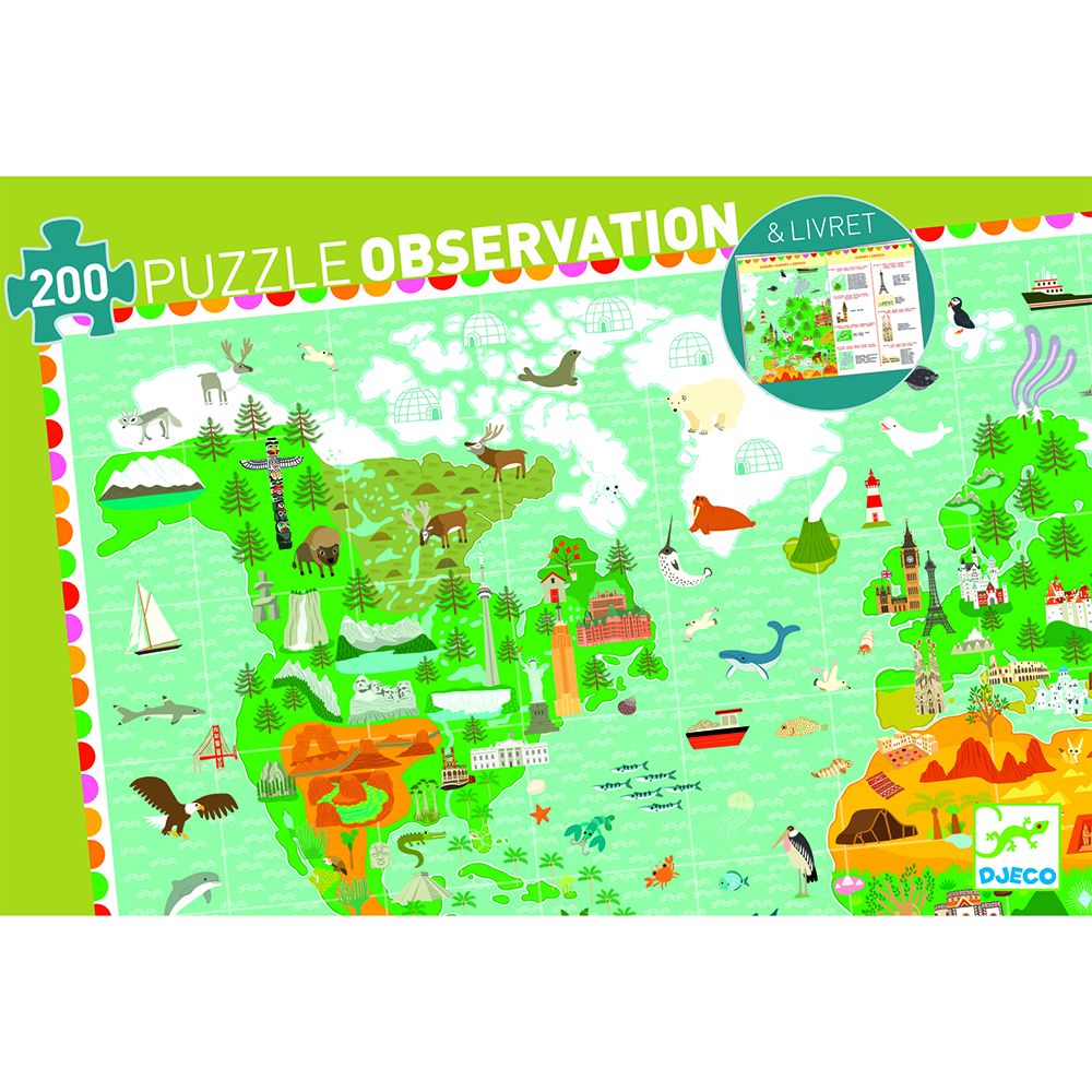 Djeco, Пъзел за наблюдателност, Карта на света