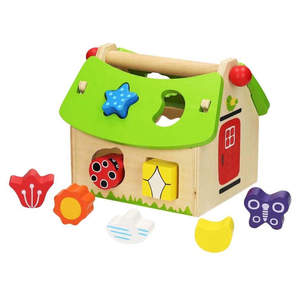 Дървена къщичка-сортер