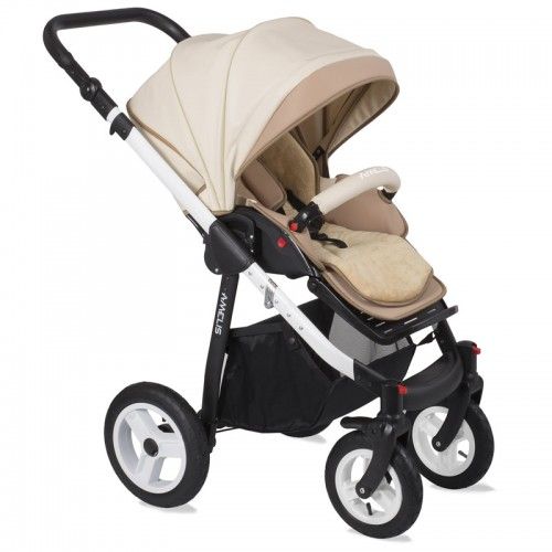 Комбинирана количка Pro 2 в 1 еко кожа, melis, ванилия