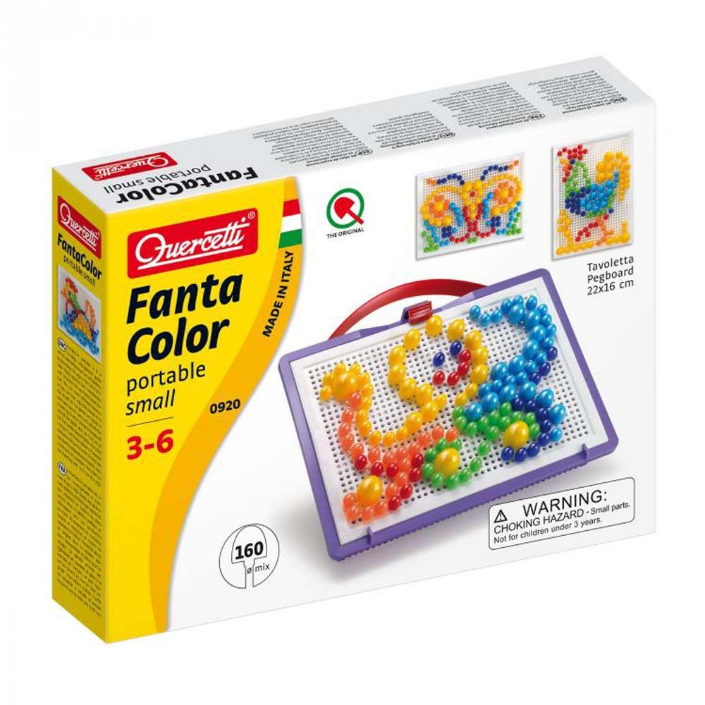 Quercetti, Мозайка FANTACOLOR PORTABLE SMALL, 160 части