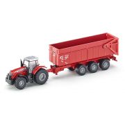 Трактор Massey Ferguson с триосно ремарке, самосвал