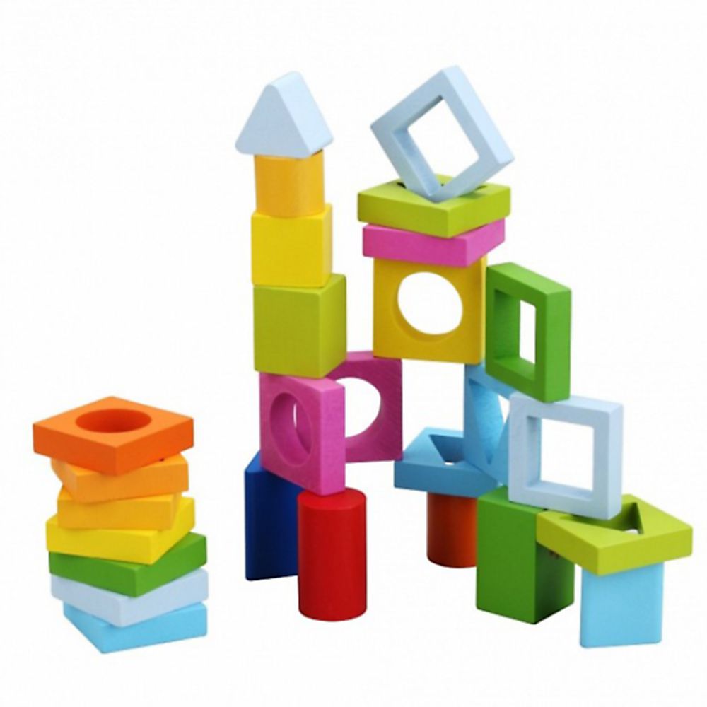 Пъзел сортер, Форми и цветове на различни височини