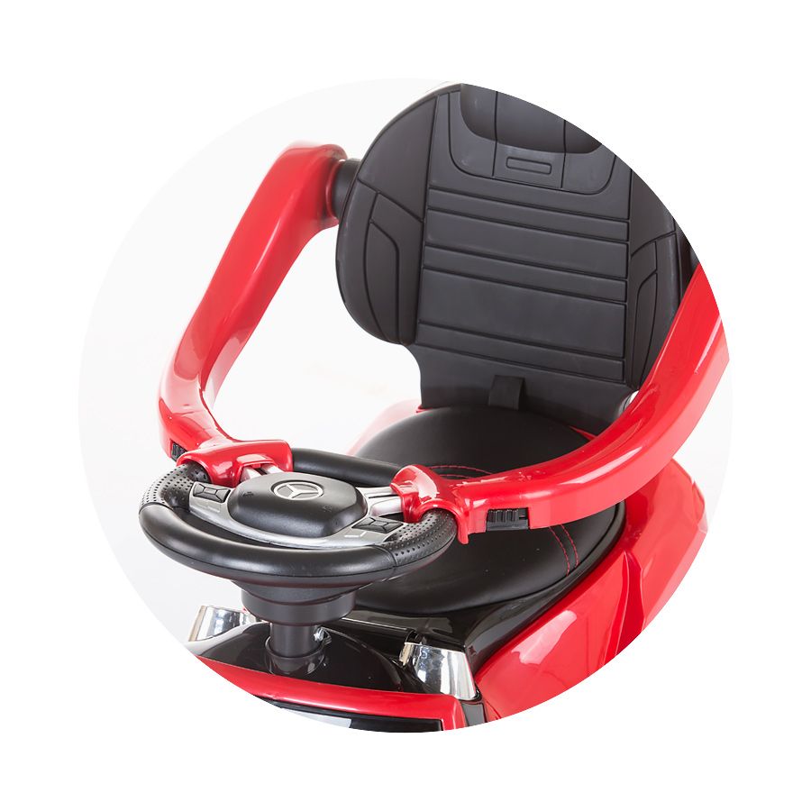 Количка за яздене с дръжка, Mercedes Benz GL63 AMG, червена