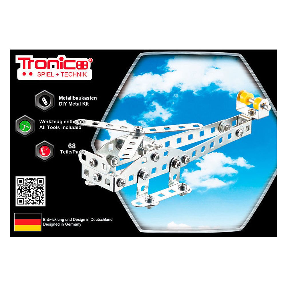 Silver Serie, Метален конструктор, Хеликоптер, 68 части, Tronico