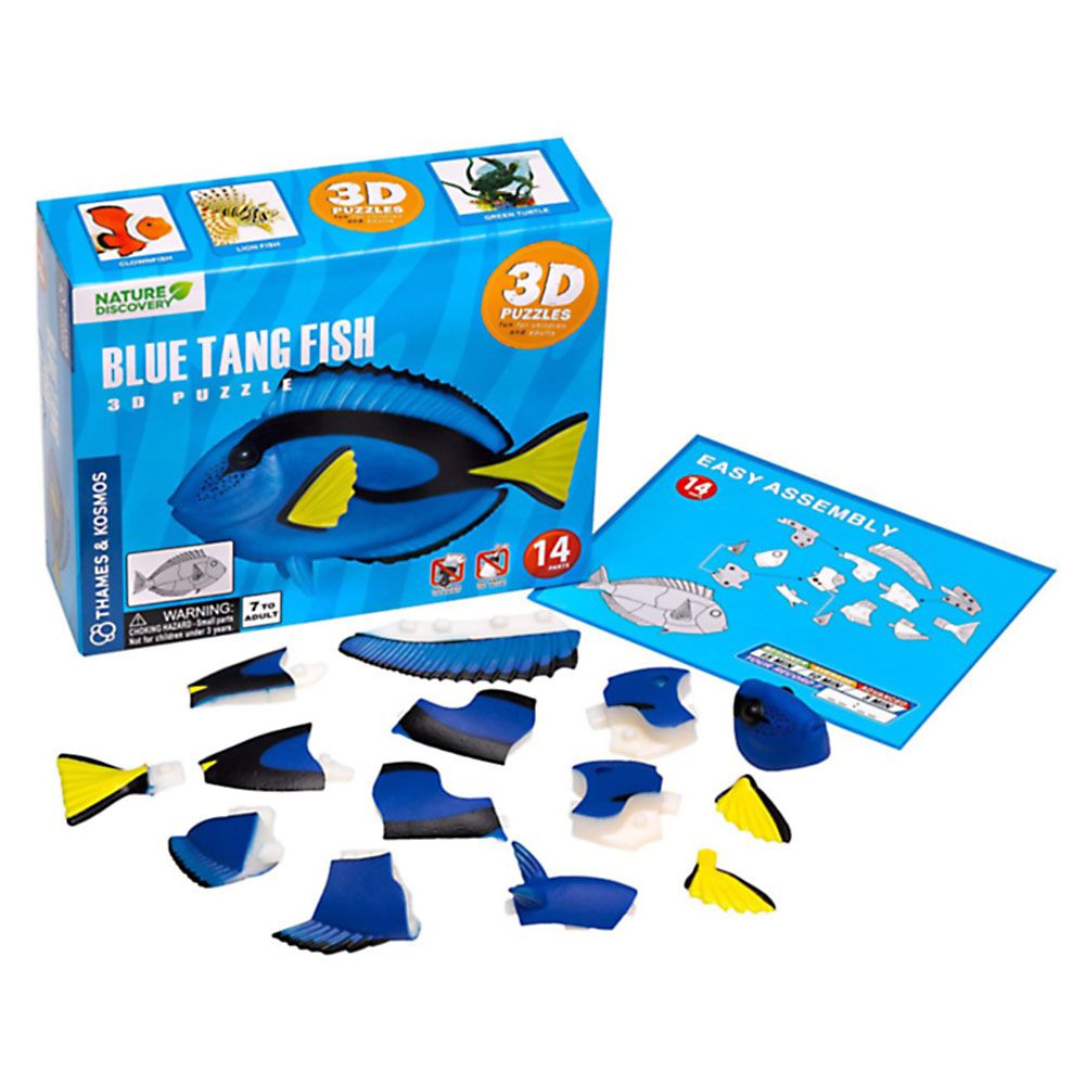 3D пъзел, Риба, Син танг, 14 части