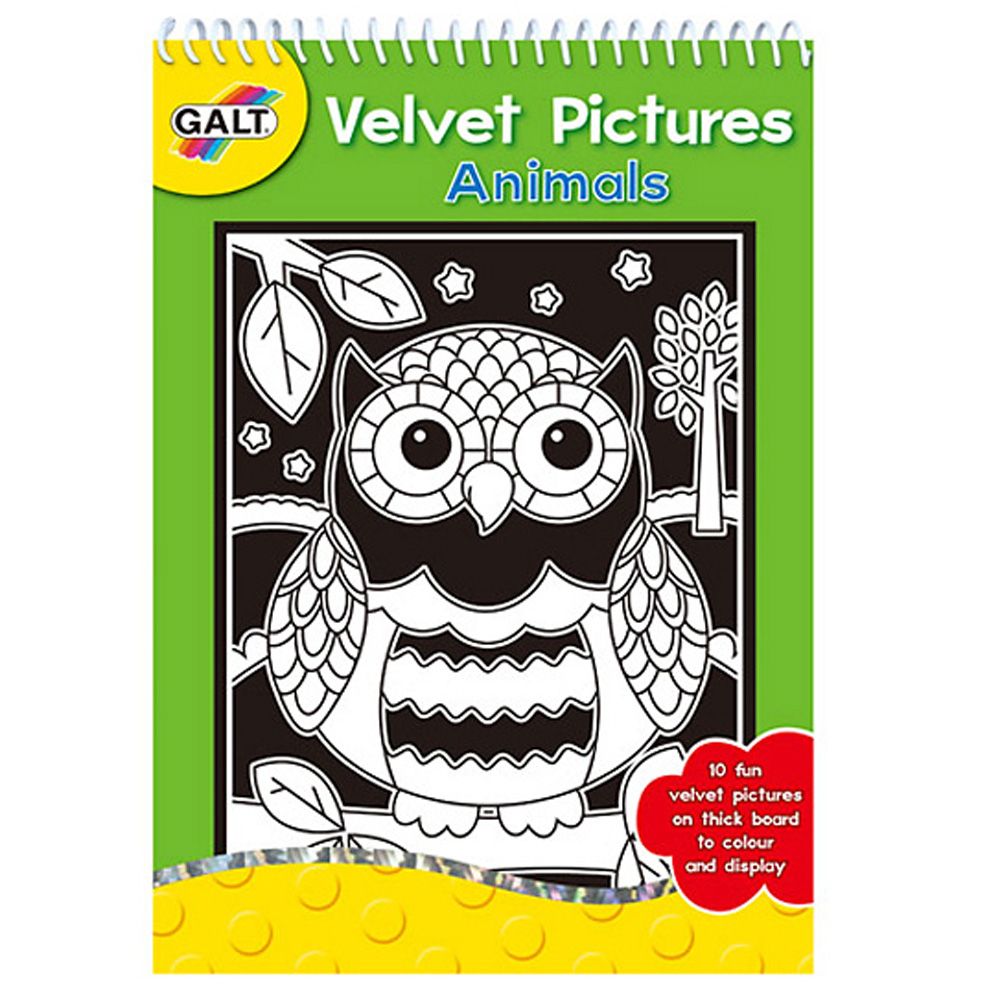 Galt Toys, Книжка за оцветяване с кадифе, Животни