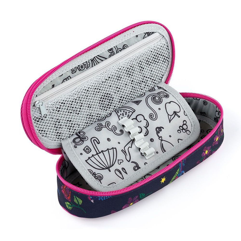 Ученически несесер, объл, Нежни цветя