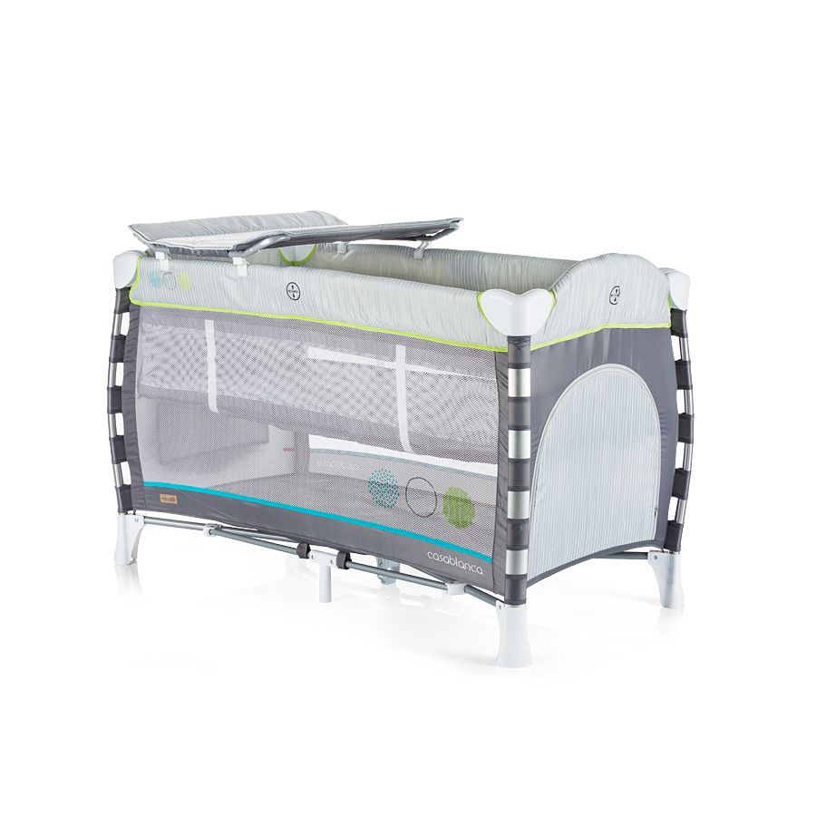 Детска кошара за спане и игра Казабланка Нео, , сива