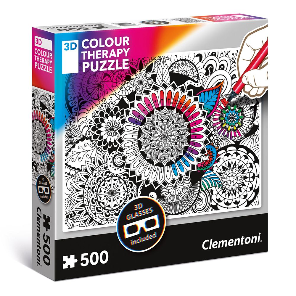 Clementoni, Мандала, 3Д пъзел за оцветяване 500 части