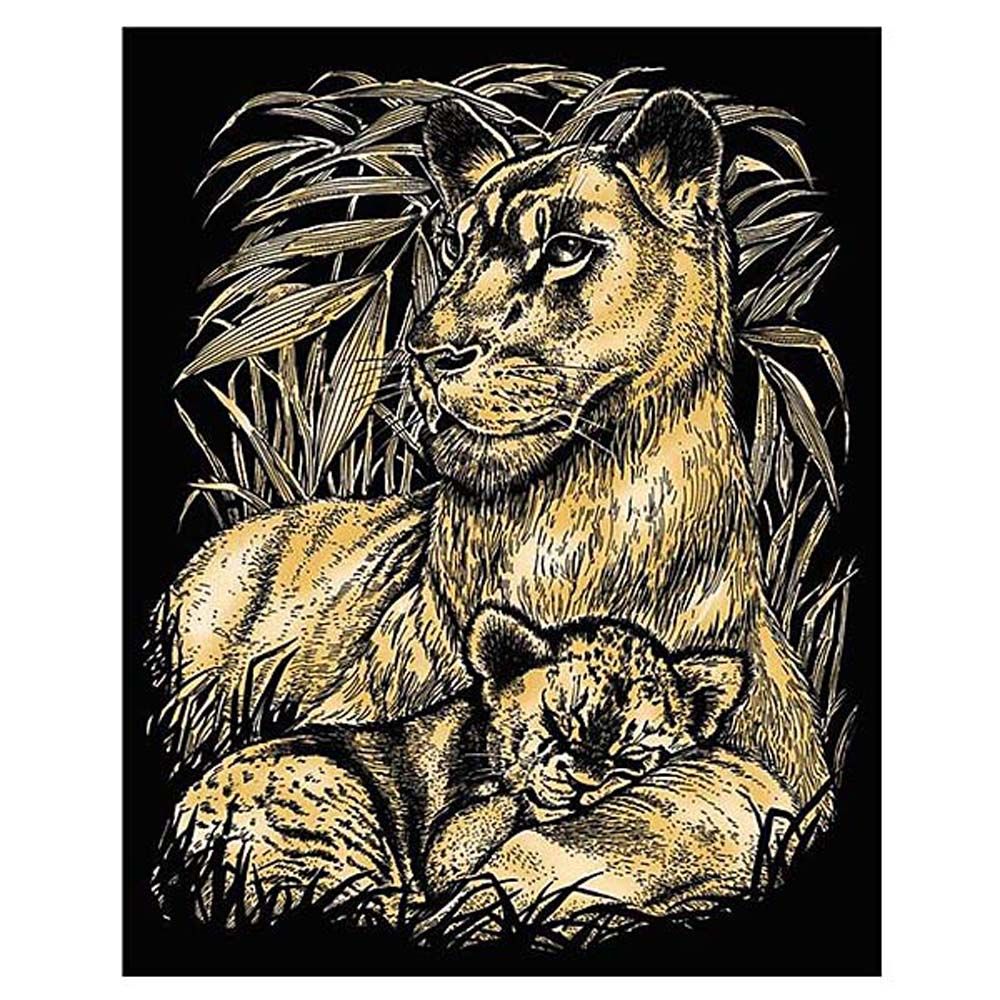 KSG crafts, Гравиране на златна основа, Лъвове