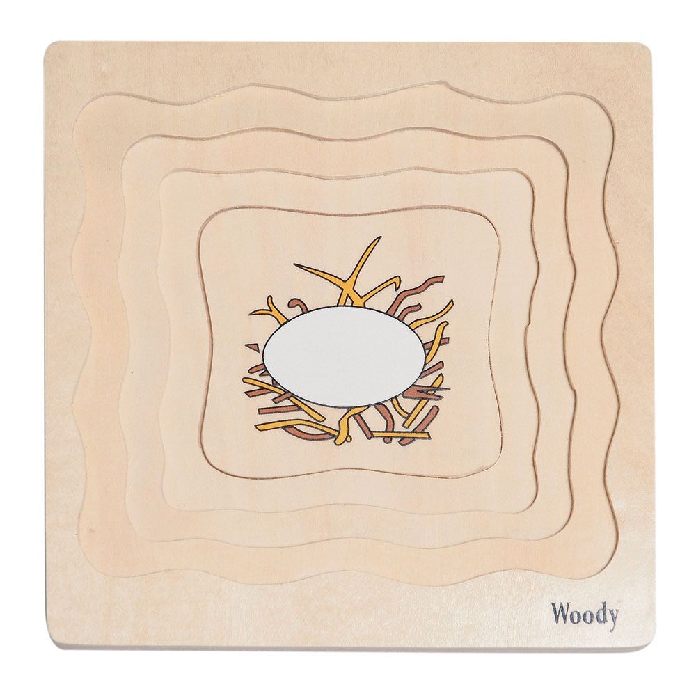 Дървен многослоен пъзел, Яйце и кокошка