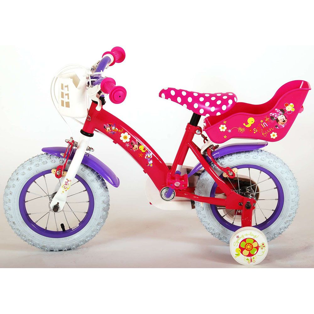 Детски велосипед с помощни колела Disney Minnie, 12 инча