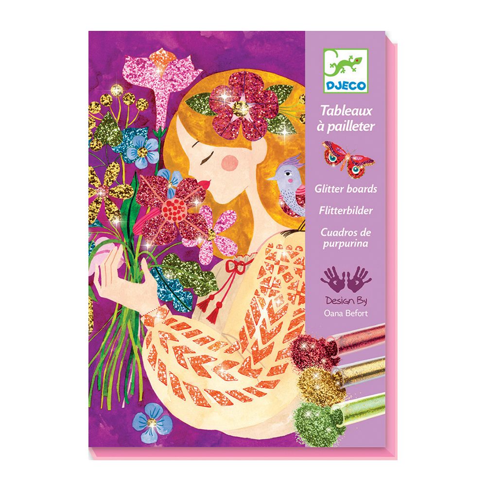 Djeco, Комплект за рисуване с брокат, Аромата на цветята