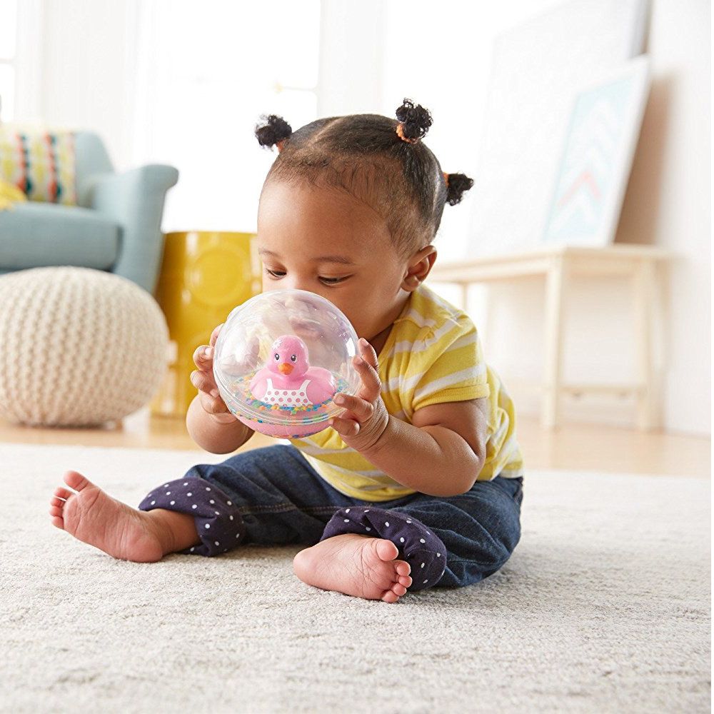 Забавна топка с плуващо пате, розово