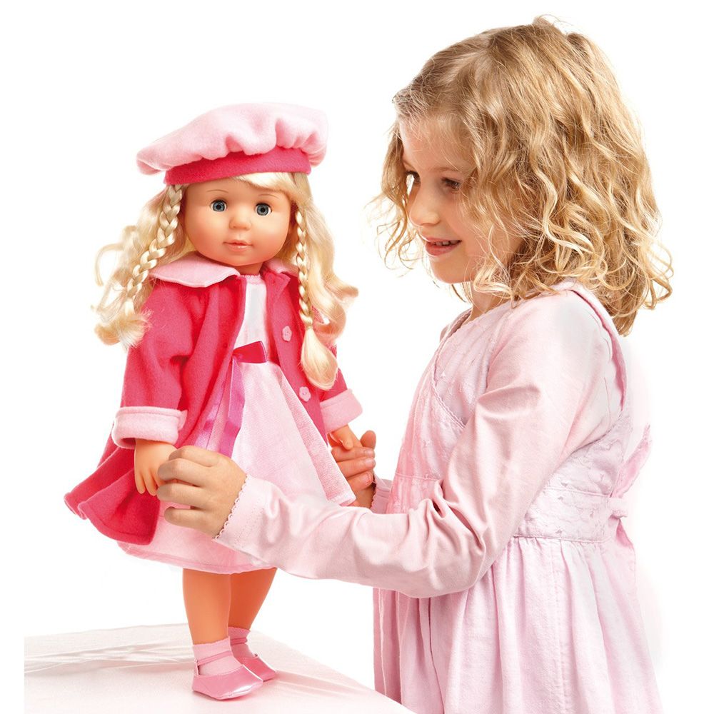 Говореща на български кукла, Мария, с цикламено палто