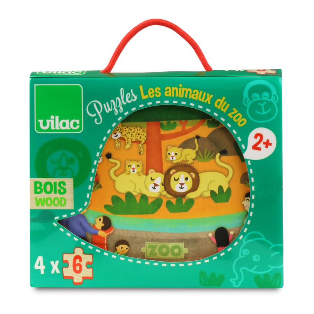 Vilac, 4 пъзела в кутия, В зоопарка