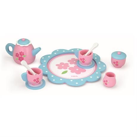 Дървен сервиз за чай