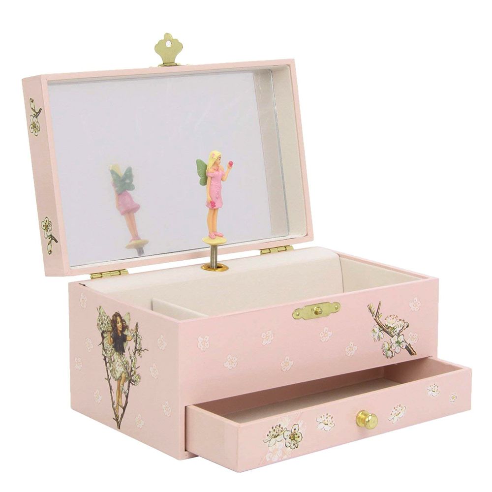 Trousselier, Светеща в тъмното, голяма музикална кутия с чекмедже, Феята на цветята