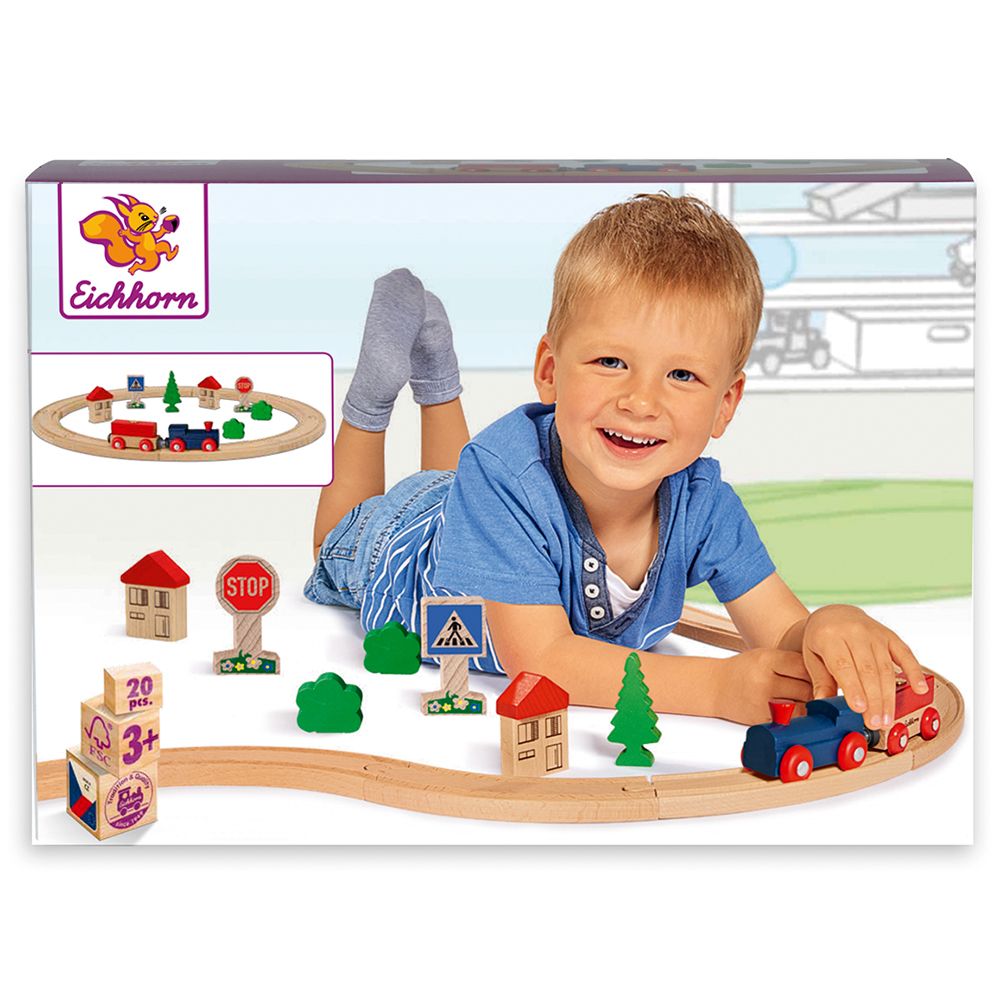 Дървено влакче с релси, 20 части