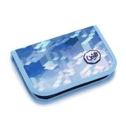 Ученически несесер с един цип, Квадратно синьо