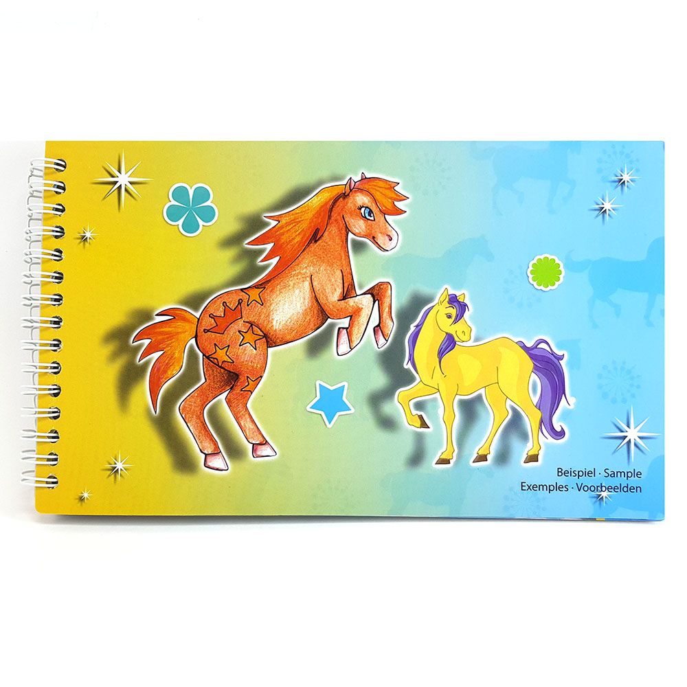 Книжка за рисуване със стикери и шаблони, Пони