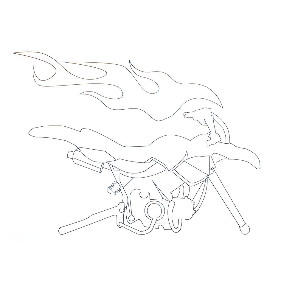 Книжка за рисуване със стикери и шаблони, Мотори